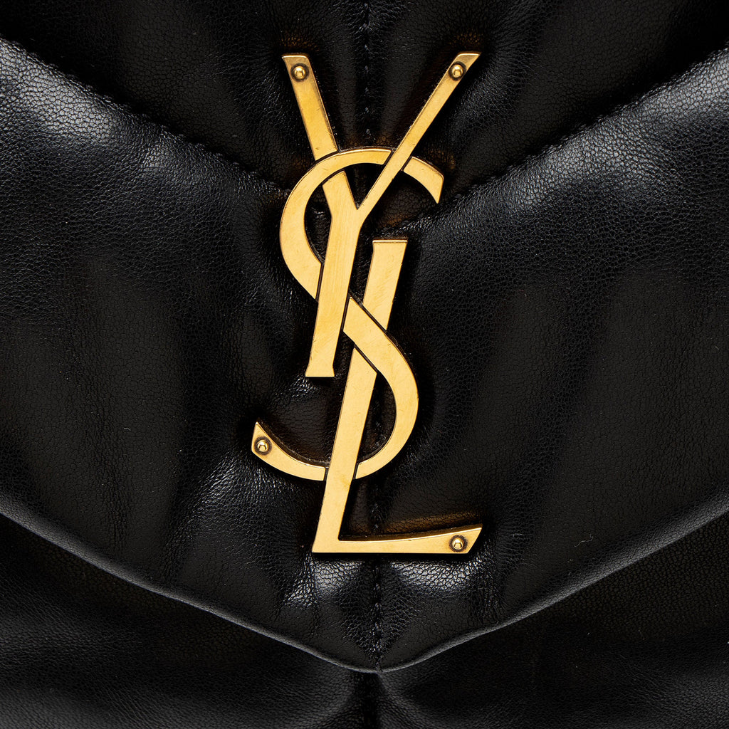 Saint Laurent Lambskin Monogram Puffer LouLou Medium Shoulder Bag