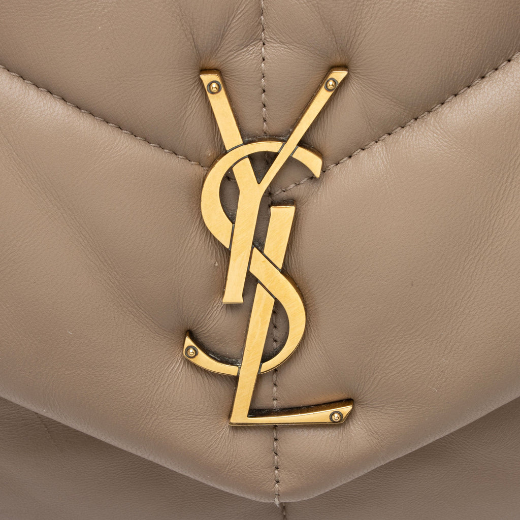 Saint Laurent Lambskin Monogram Puffer LouLou Medium Shoulder Bag