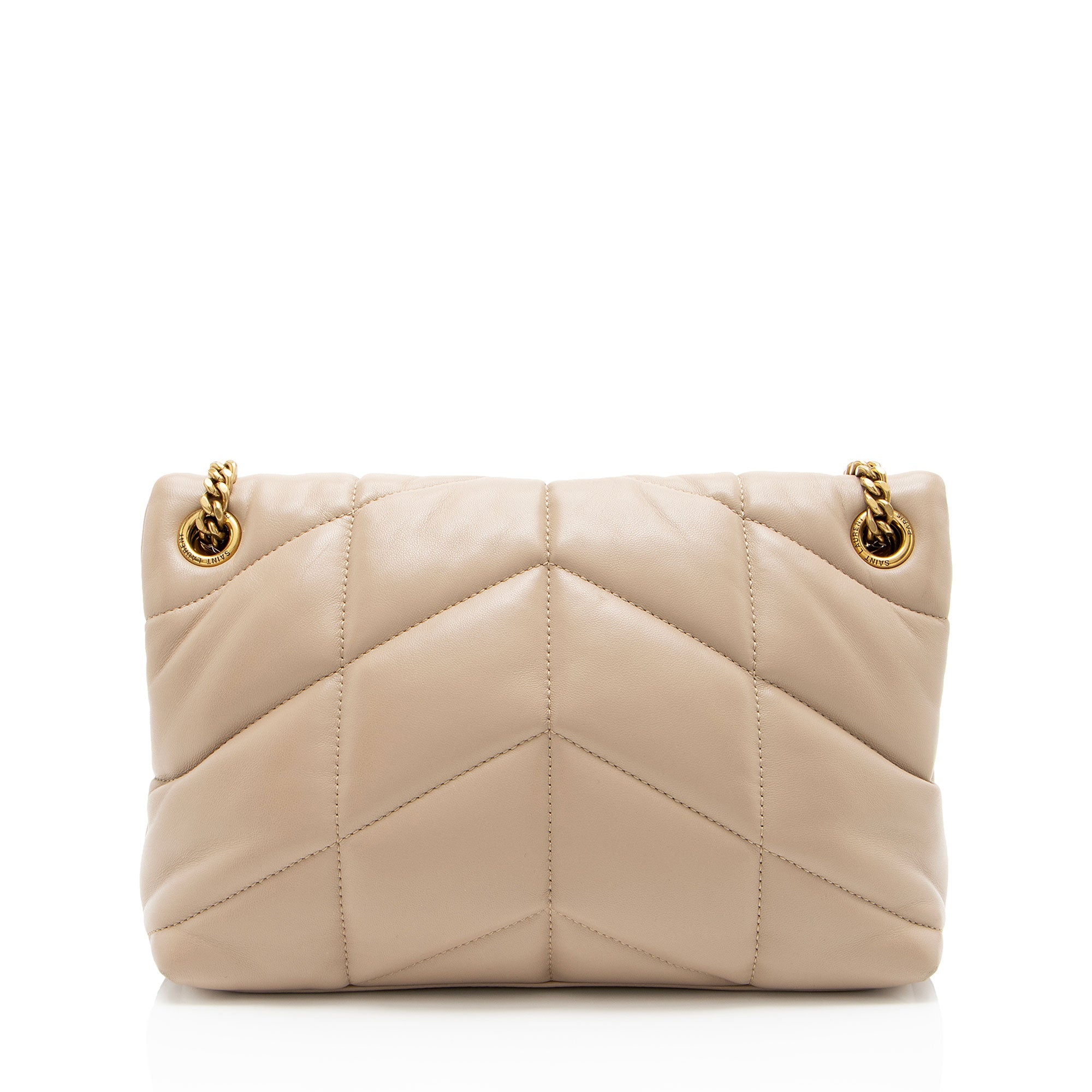 Saint Laurent Lambskin Monogram Puffer LouLou Small Shoulder Bag
