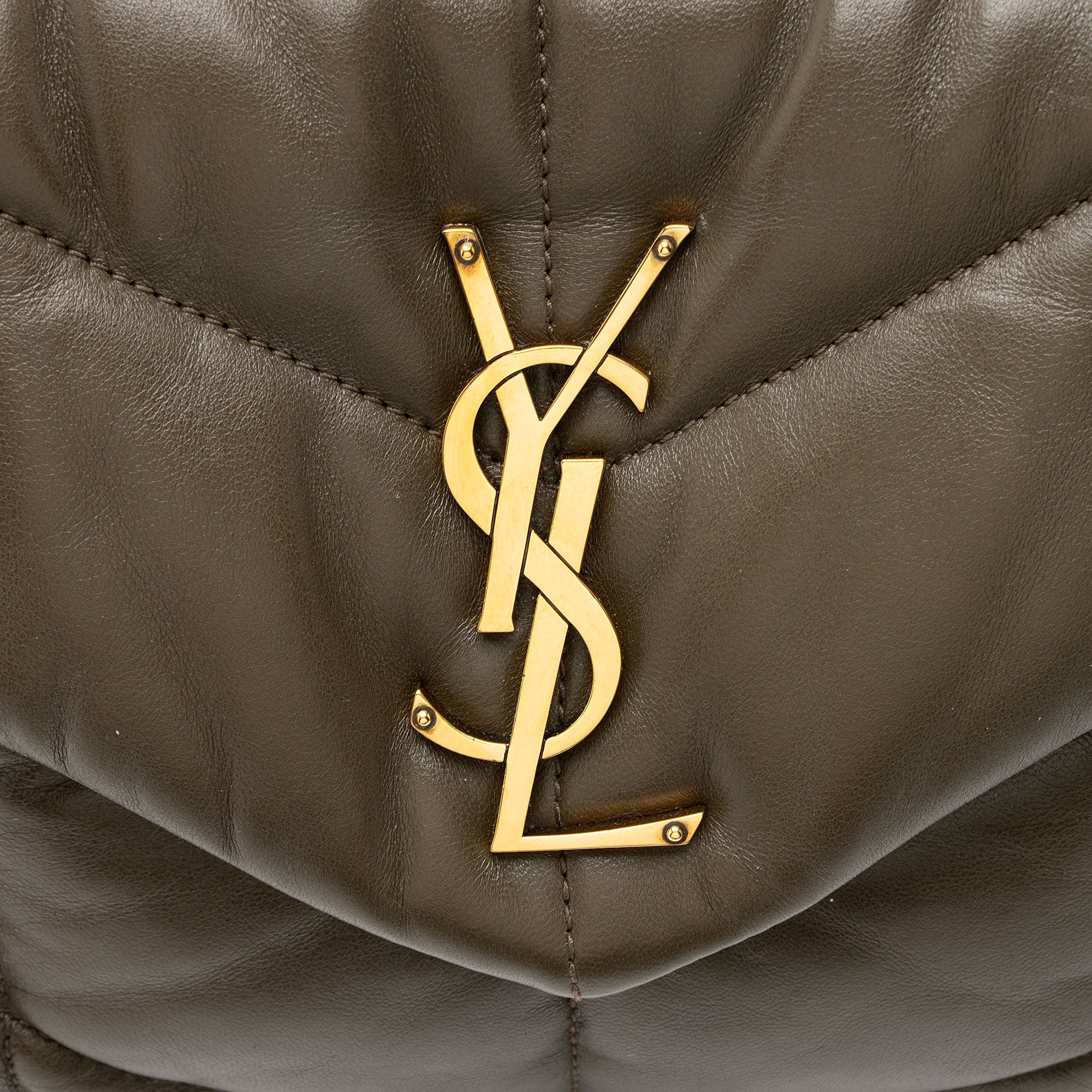 Saint Laurent Lambskin Monogram Puffer LouLou Small Shoulder Bag
