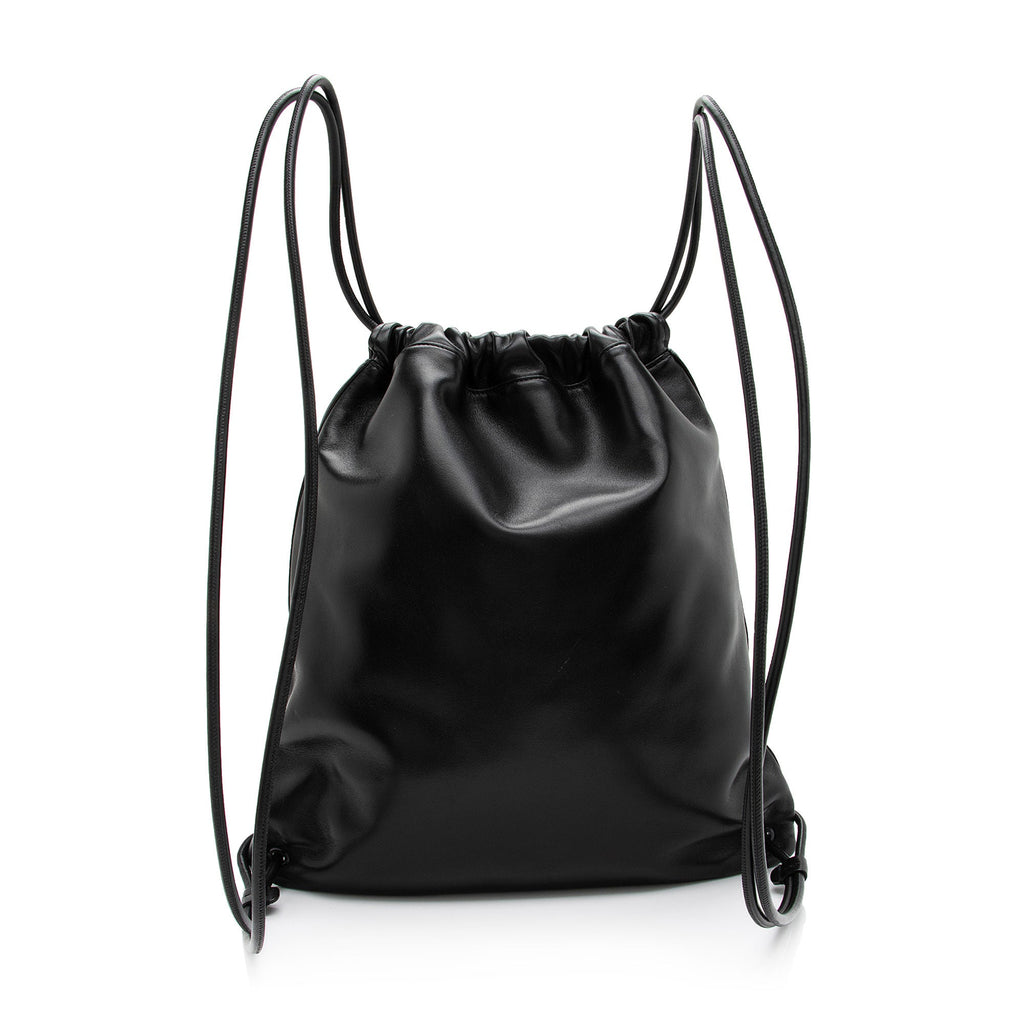 Saint Laurent Lambskin Teddy Drawstring Backpack (SHF-t2PP0a)