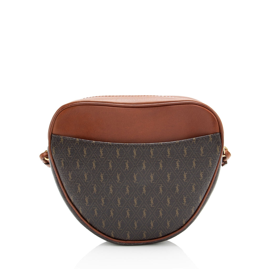 Saint Laurent Le Monogramme Canvas Calfskin Sac Coeur Crossbody