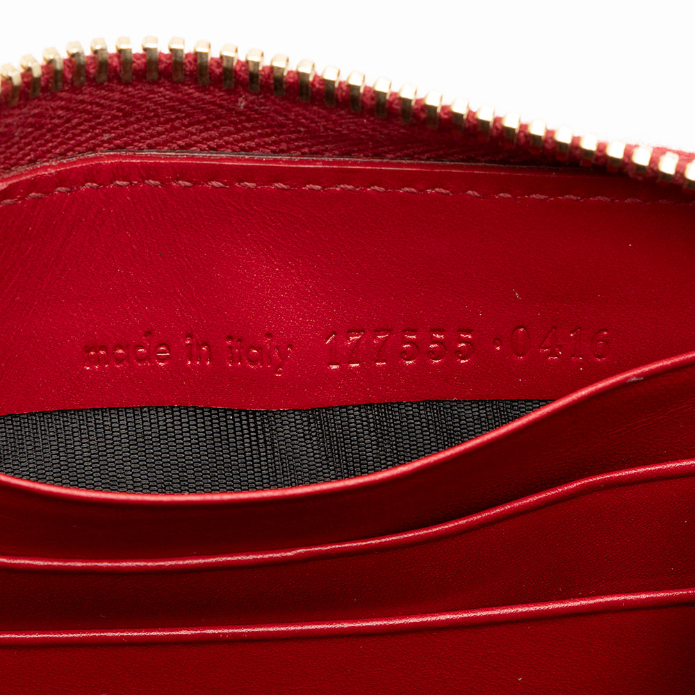 Saint Laurent Patent Leather Belle du Jour Zip Wallet (SHF-20318)