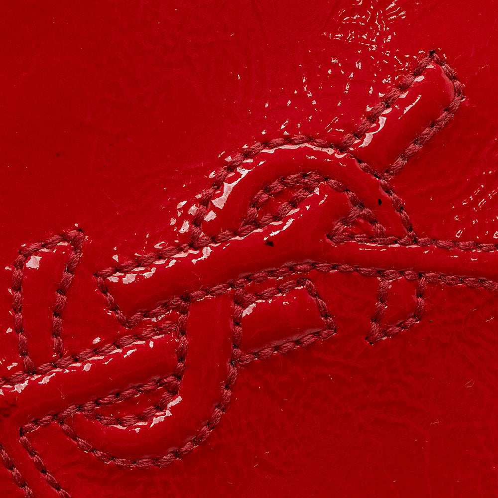 Saint Laurent Patent Leather Belle du Jour Zip Wallet (SHF-20318)