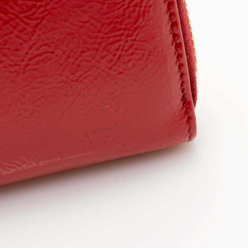 Saint Laurent Patent Leather Belle du Jour Zip Wallet (SHF-20318)