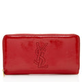 Saint Laurent Patent Leather Belle du Jour Zip Wallet (SHF-20318)