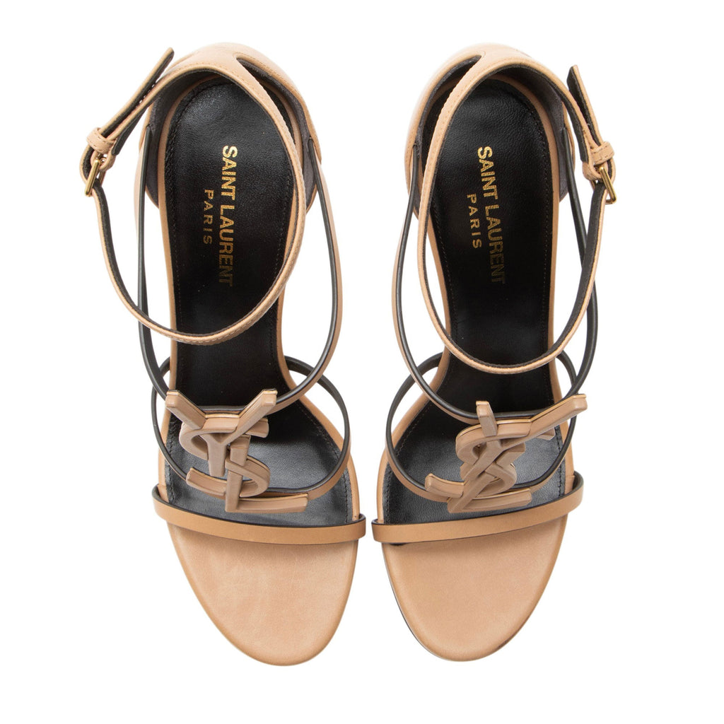 Saint Laurent Leather Cassandra Sandals - Size 10 / 40