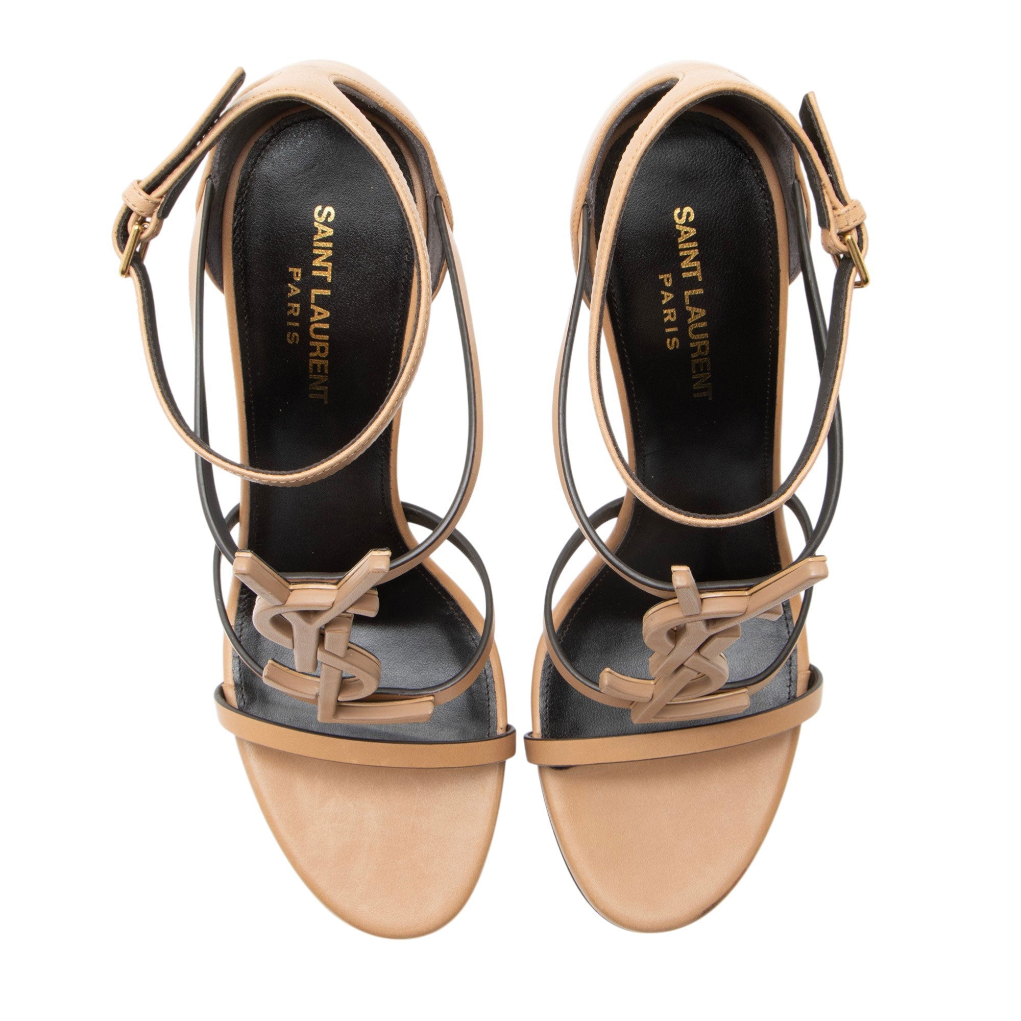 Saint Laurent Leather Cassandra Sandals - Size 10 / 40