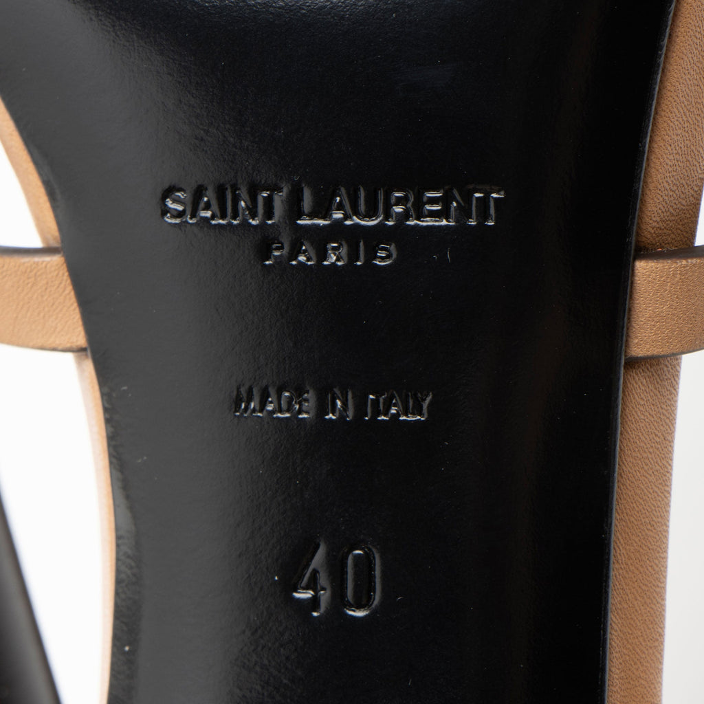 Saint Laurent Leather Cassandra Sandals - Size 10 / 40