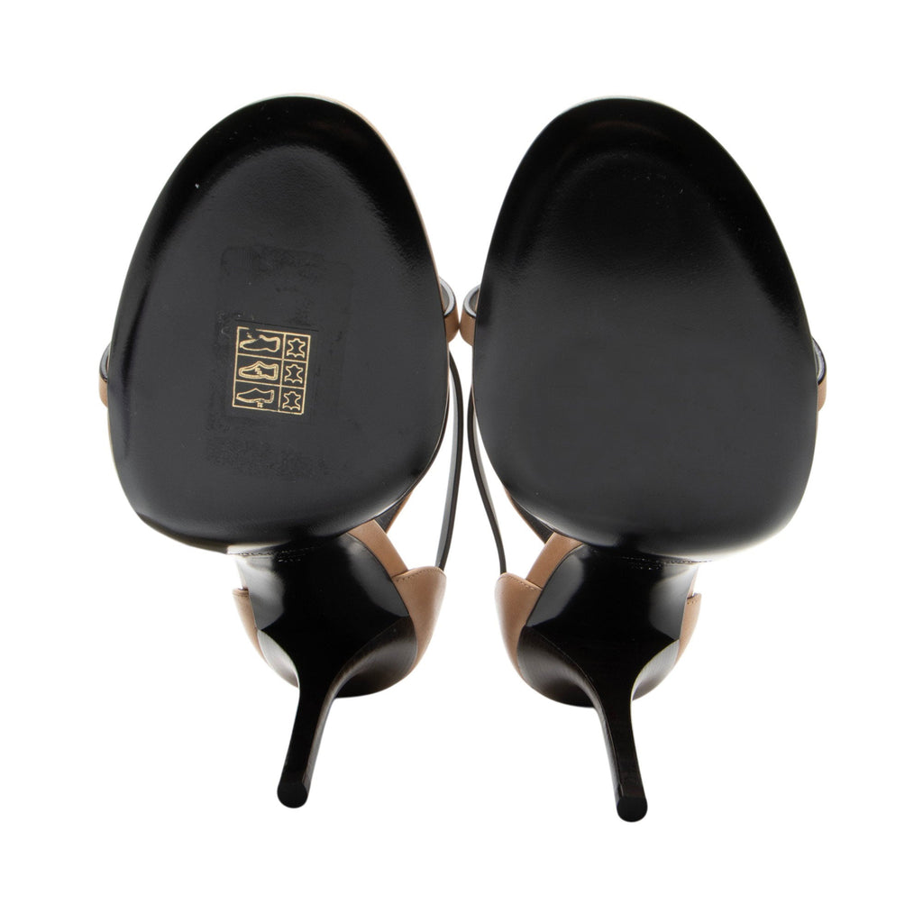 Saint Laurent Leather Cassandra Sandals - Size 10 / 40