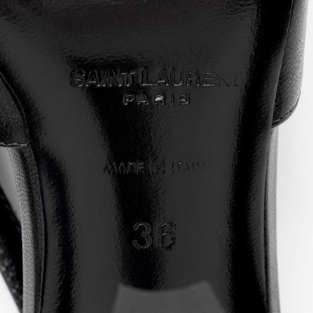 Saint Laurent Leather Jeanne Slingback Pumps - Size 6 / 36