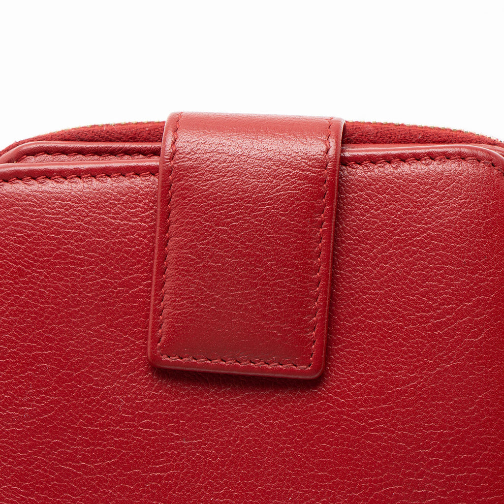 Saint Laurent Leather Monogram Belle du Jour Compact Wallet