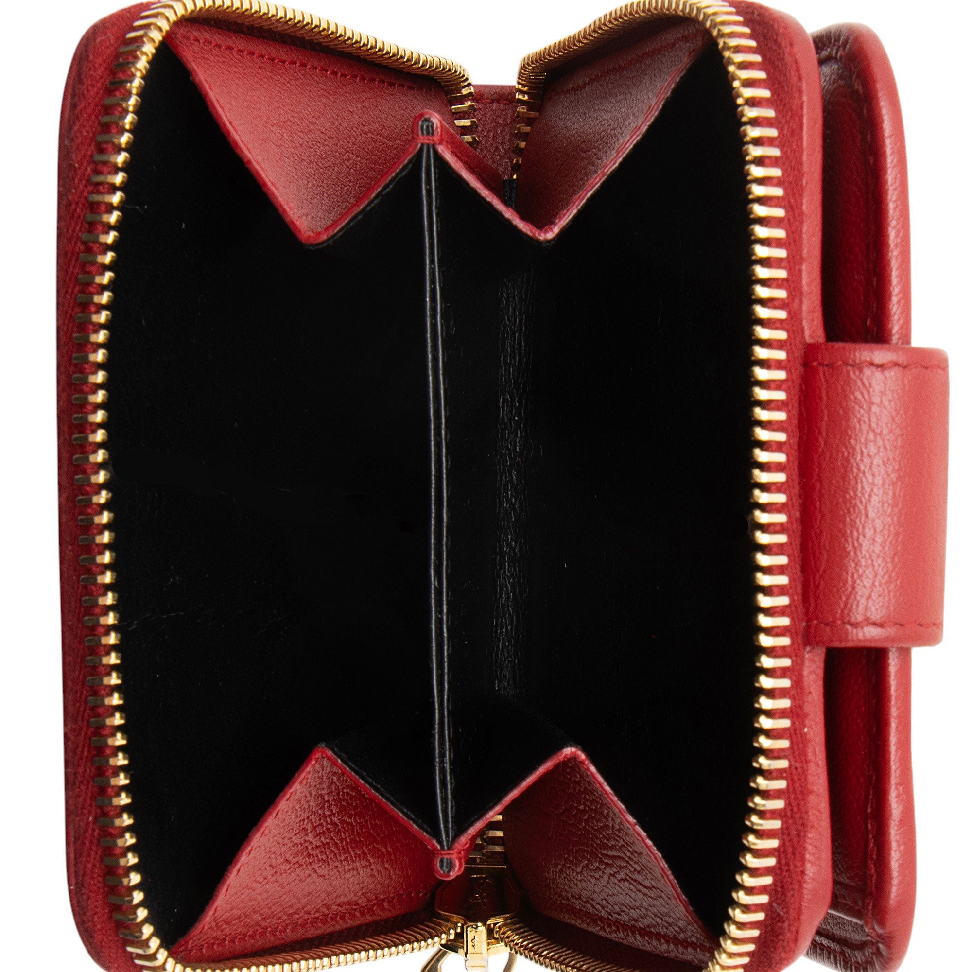 Saint Laurent Leather Monogram Belle du Jour Compact Wallet