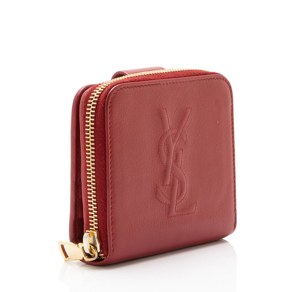 Saint Laurent Leather Monogram Belle du Jour Compact Wallet