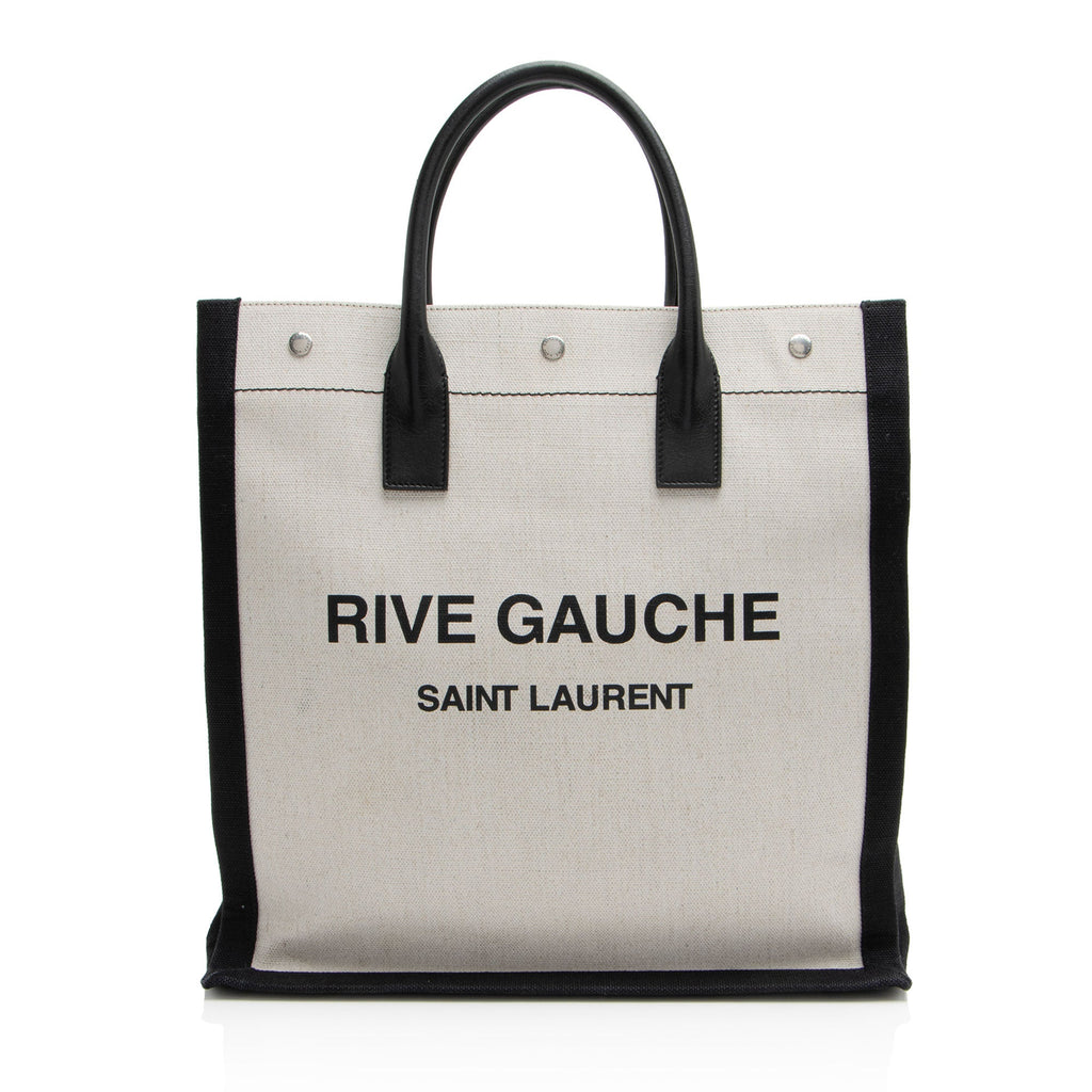 Saint Laurent Linen Calfskin Rive Gauche N/S Tote