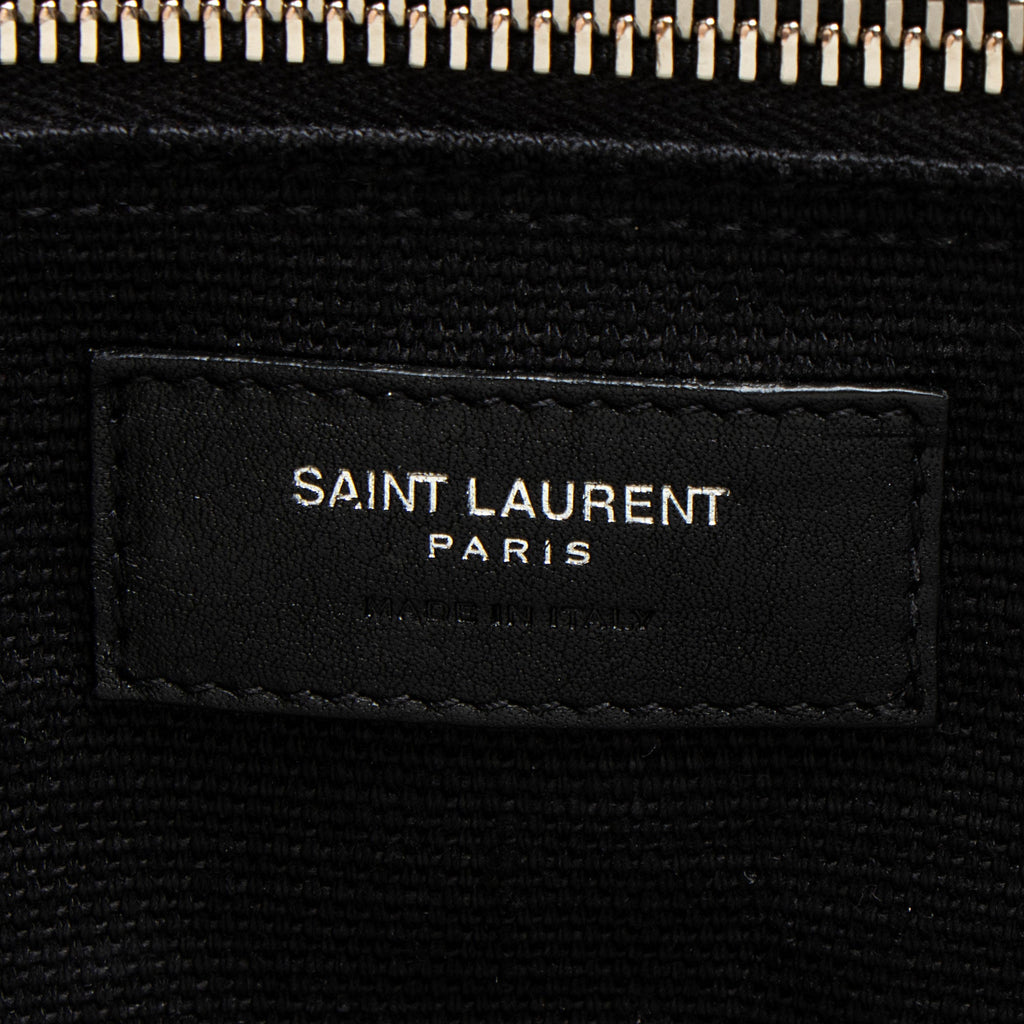 Saint Laurent Linen Calfskin Rive Gauche N/S Tote