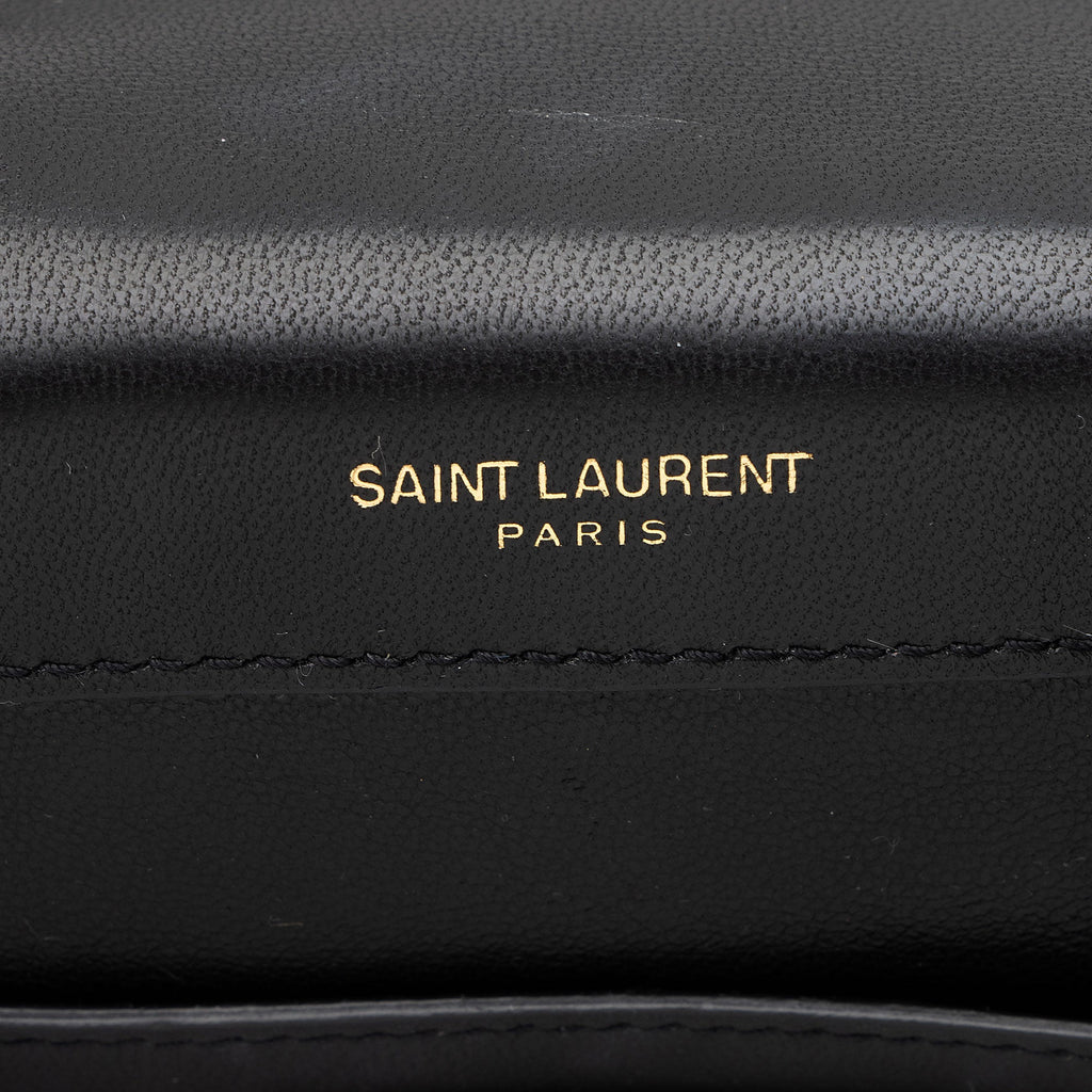 Saint Laurent Matalasse Calfskin Monogram Vicky Medium Shoulder Bag