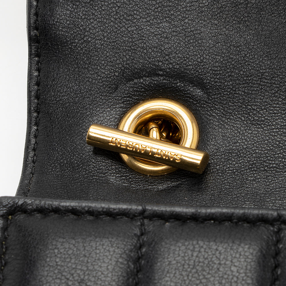 Saint Laurent Matalasse Calfskin Vicky Chain Wallet (SHF-21988)