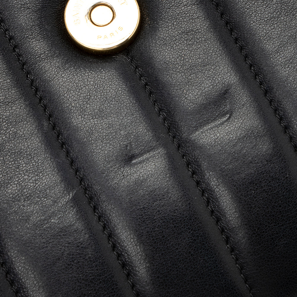 Saint Laurent Matalasse Calfskin Vicky Chain Wallet (SHF-21988)