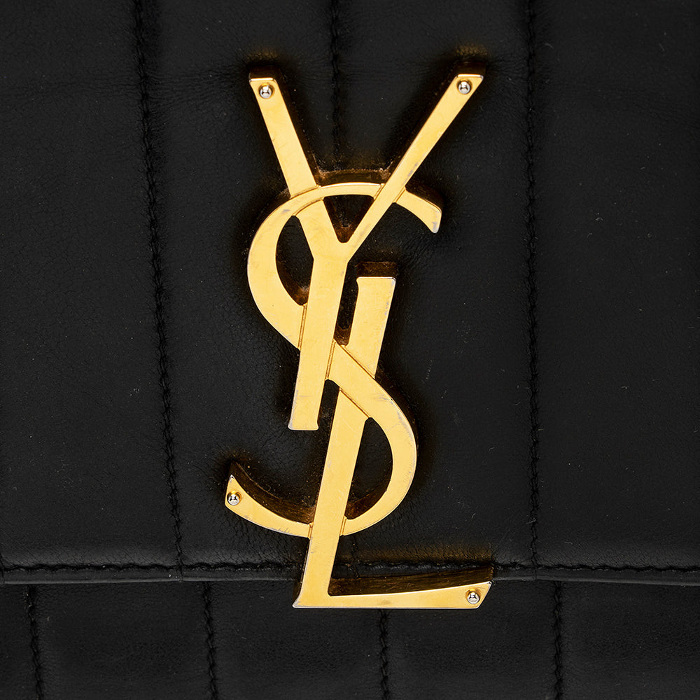 Saint Laurent Matalasse Calfskin Vicky Chain Wallet (SHF-21988)