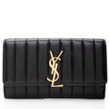 Saint Laurent Matalasse Calfskin Vicky Continental Wallet (SHF-22903)