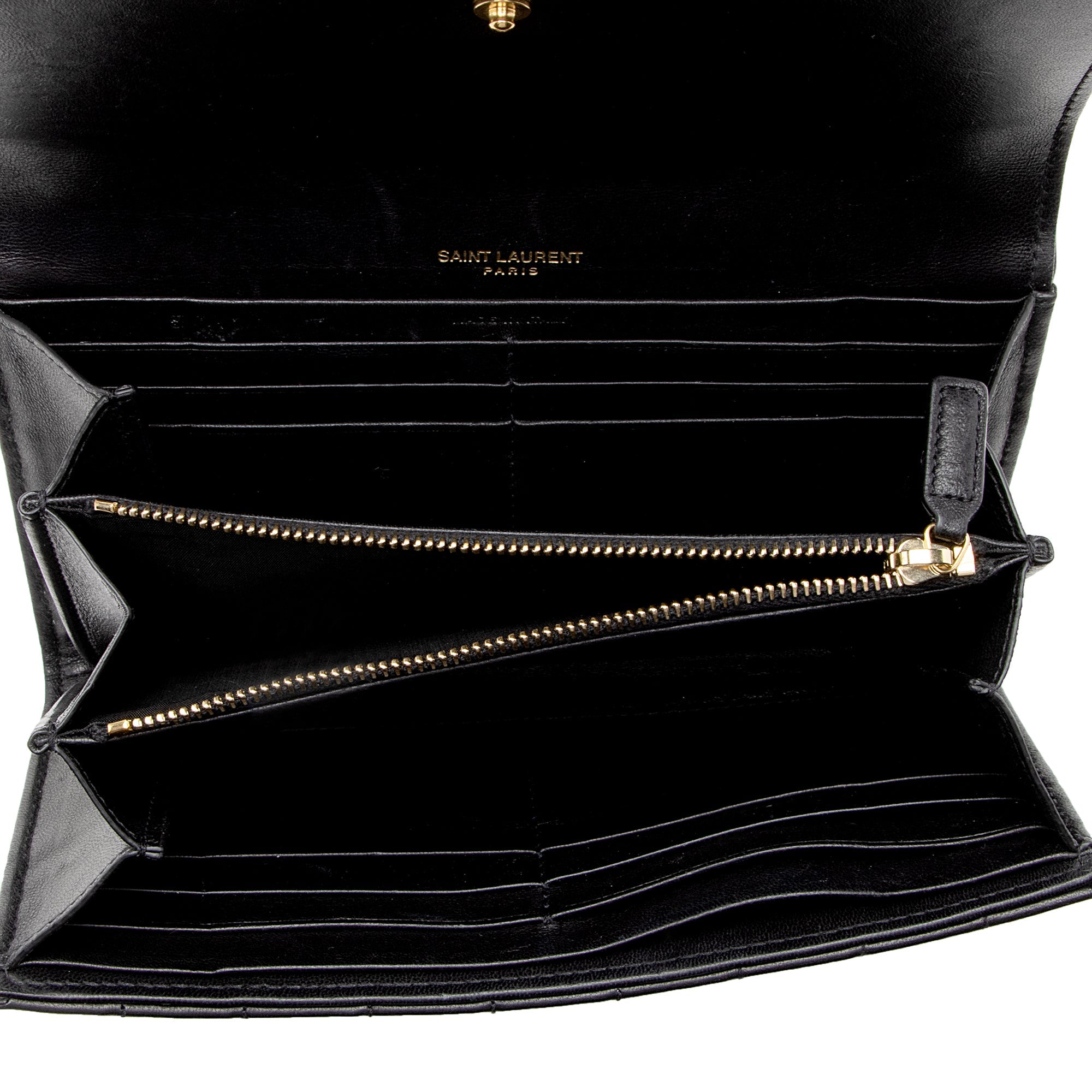 Saint Laurent Matalasse Calfskin Vicky Continental Wallet (SHF-22903)