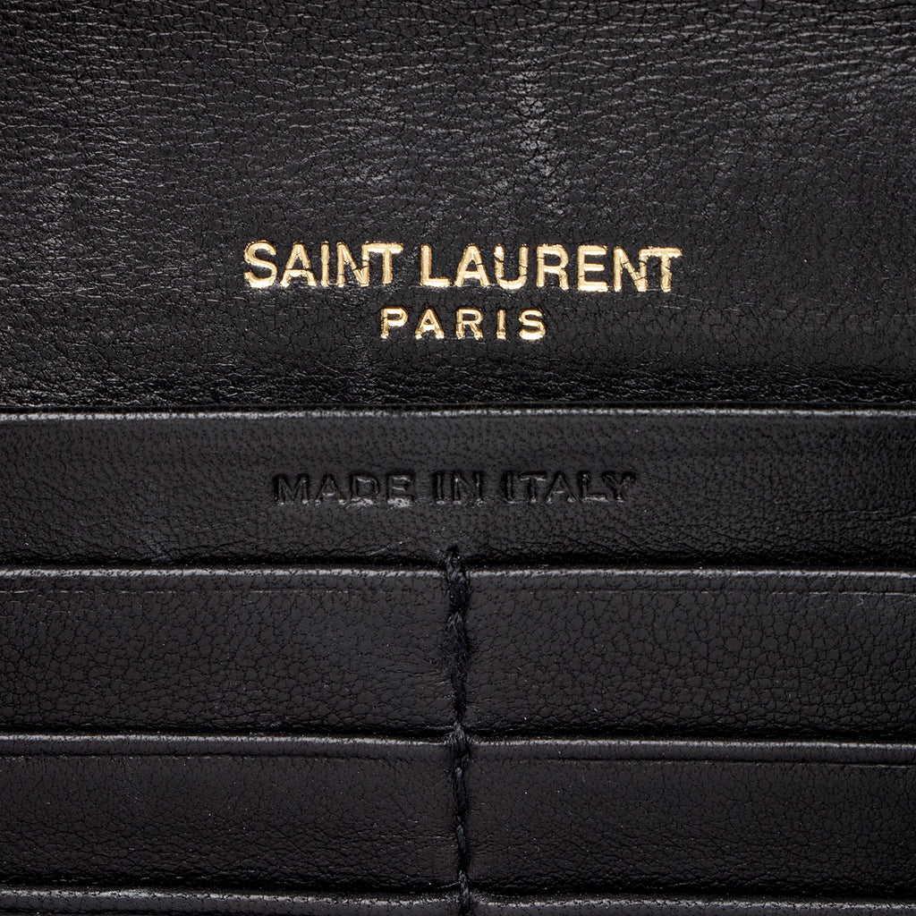 Saint Laurent Matalasse Calfskin Vicky Continental Wallet (SHF-22903)