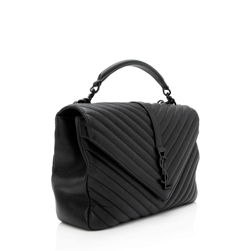 Saint Laurent Matelasse Calfskin Monogram College Large Shoulder Bag (SHF-K7F9Zp)