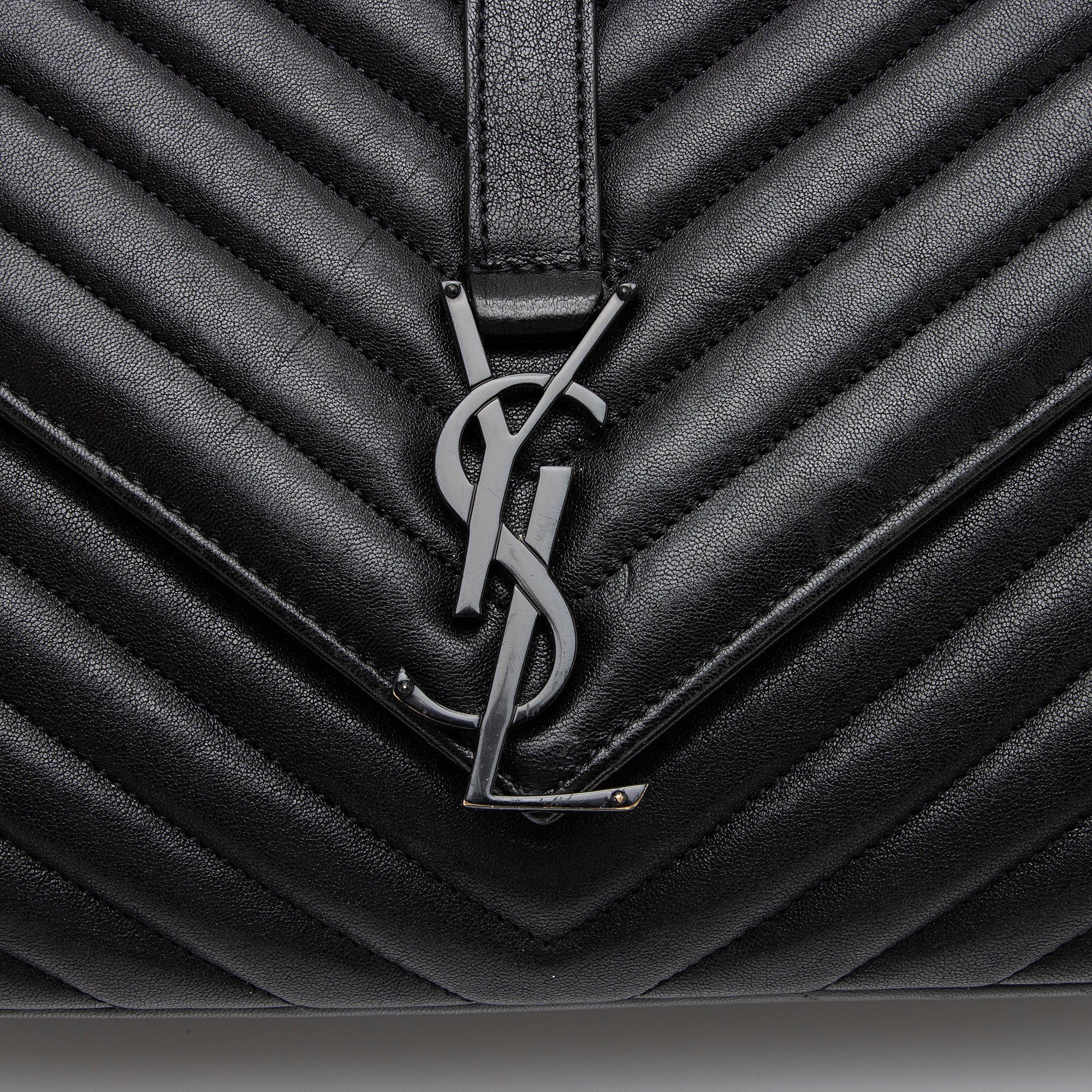 Saint Laurent Matelasse Calfskin Monogram College Large Shoulder Bag (SHF-NTG48D)
