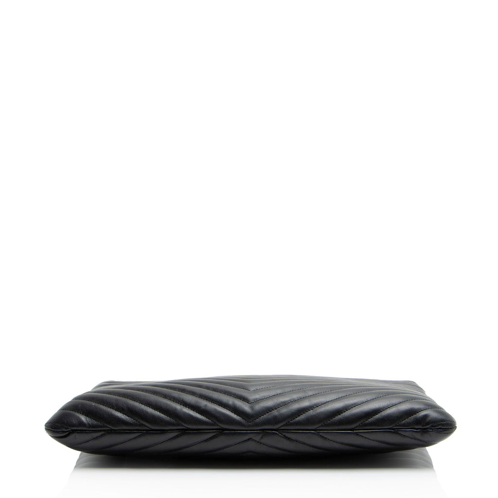 Saint Laurent Matelasse Calfskin Monogram Large Wristlet