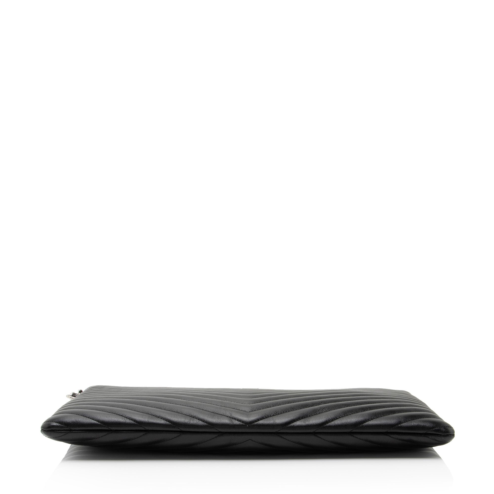 Saint Laurent Matelasse Calfskin Monogram Large Wristlet