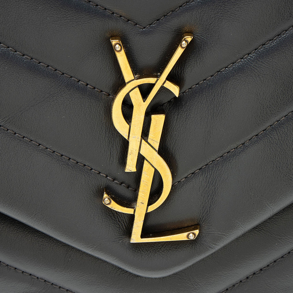 Saint Laurent Matelasse Calfskin Monogram LouLou Chain Medium Shoulder Bag