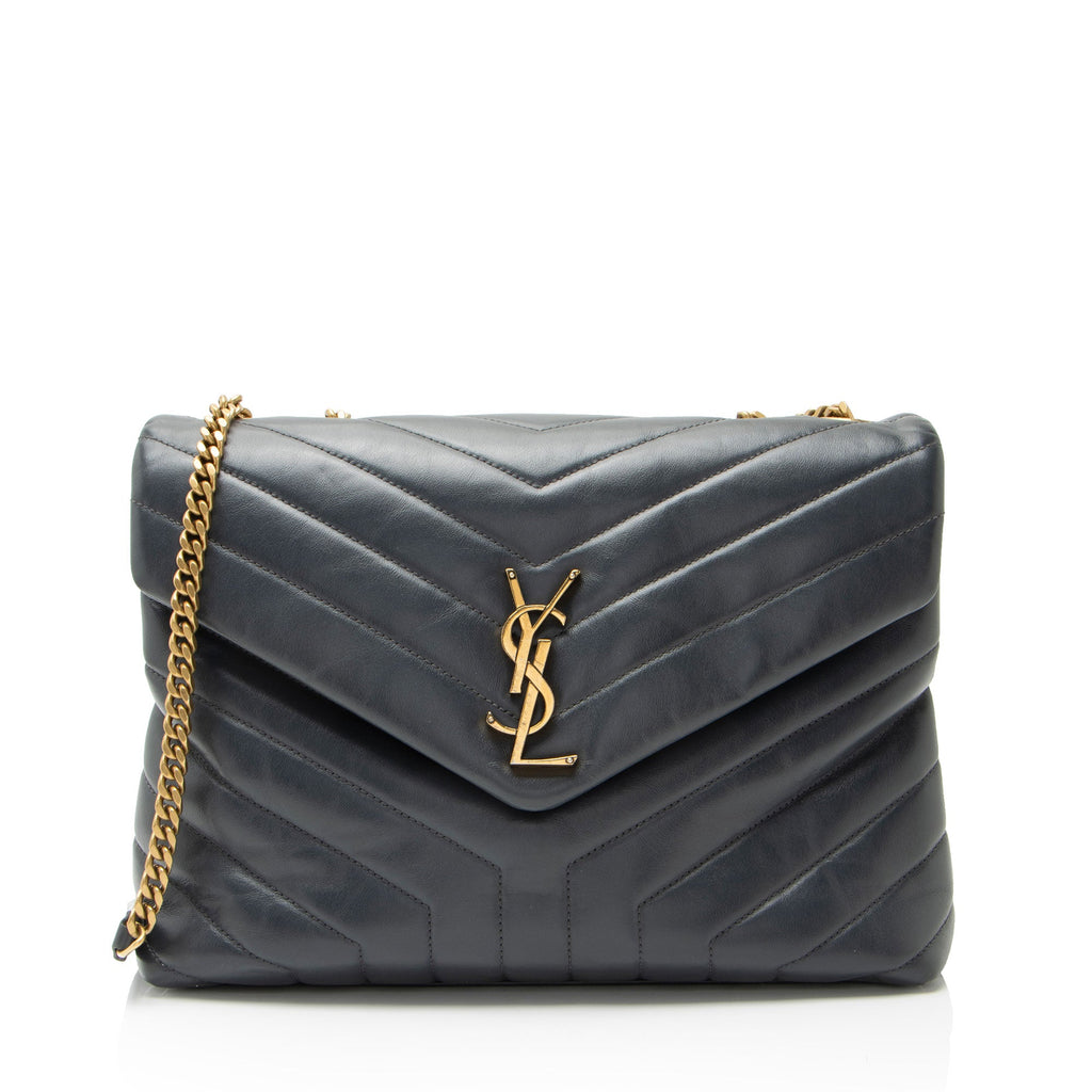 Saint Laurent Matelasse Calfskin Monogram LouLou Chain Medium Shoulder Bag