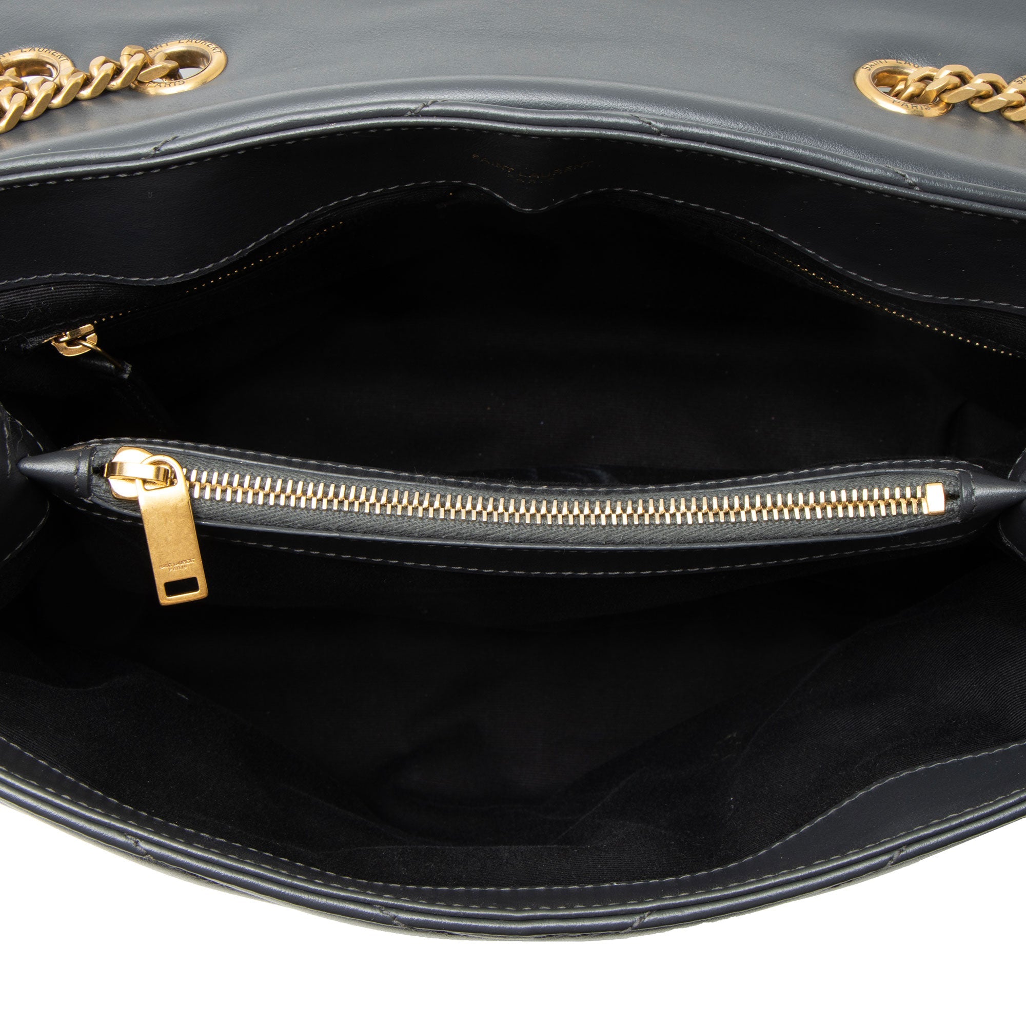 Saint Laurent Matelasse Calfskin Monogram LouLou Chain Medium Shoulder Bag