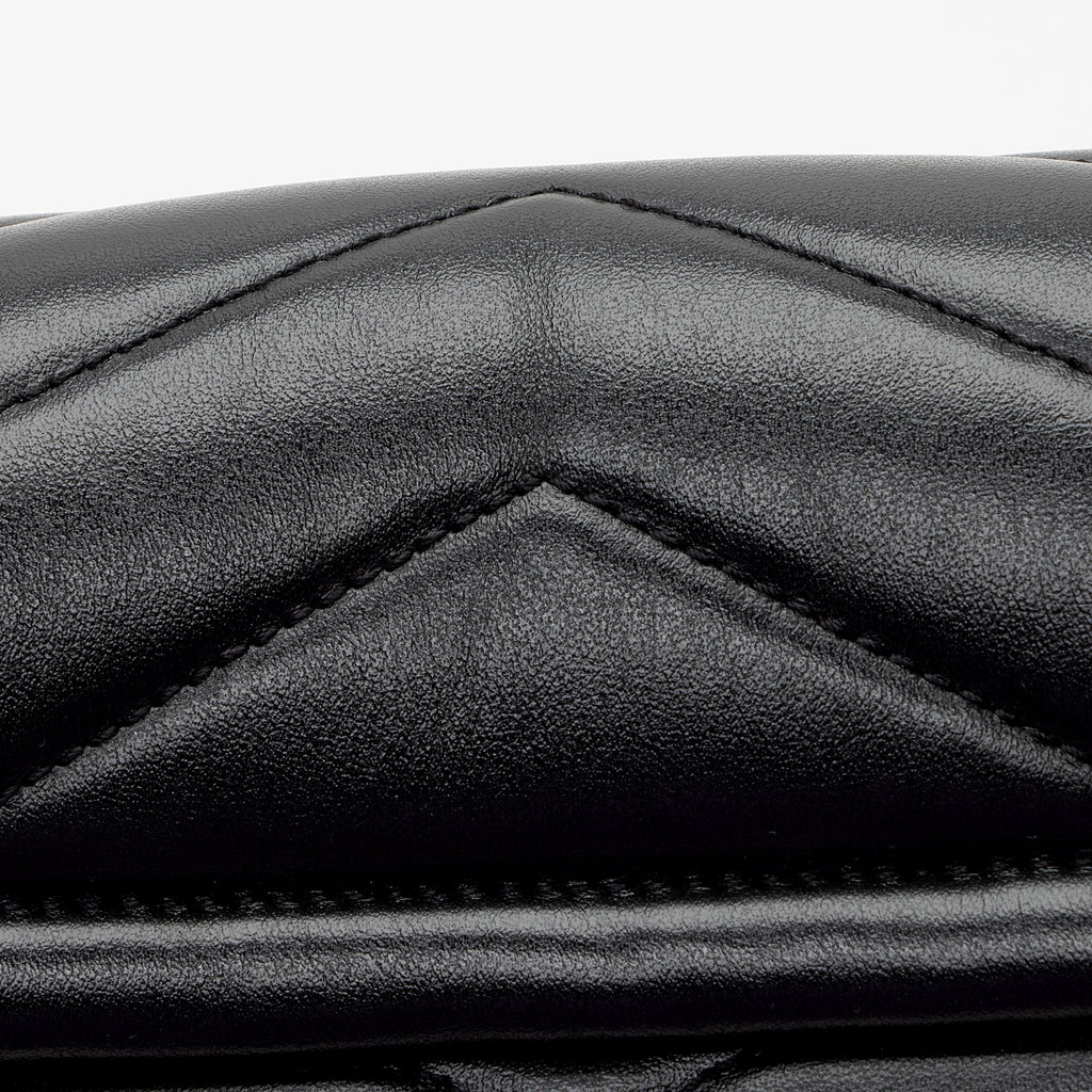 Saint Laurent Matelasse Calfskin Monogram LouLou Chain Medium Shoulder Bag (SHF-22303)