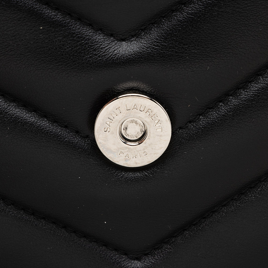 Saint Laurent Matelasse Calfskin Monogram LouLou Chain Medium Shoulder Bag (SHF-22491)