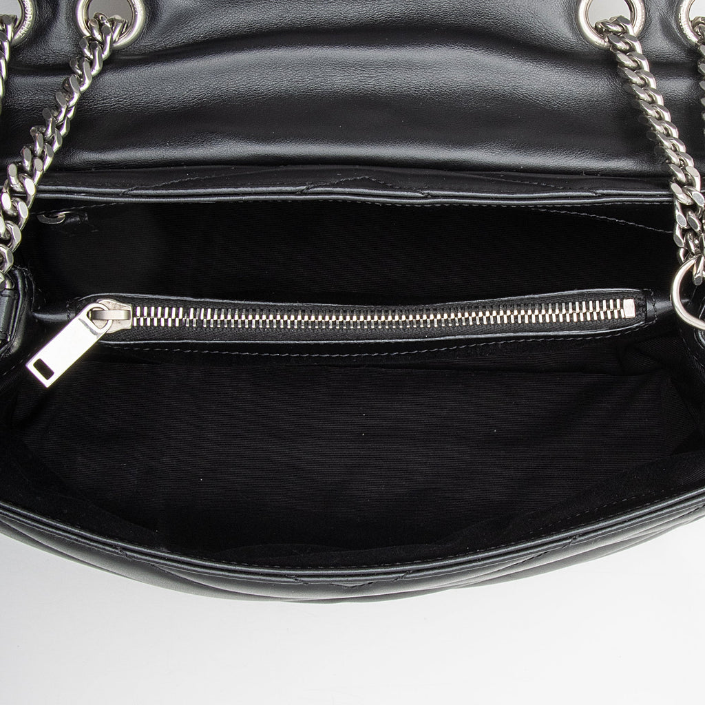 Saint Laurent Matelasse Calfskin Monogram LouLou Chain Medium Shoulder Bag (SHF-22491)