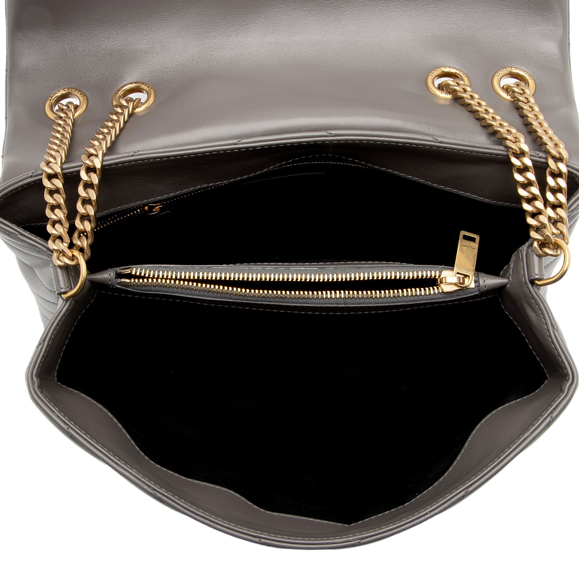Saint Laurent Matelasse Calfskin Monogram LouLou Chain Medium Shoulder Bag (SHF-19W4rm)
