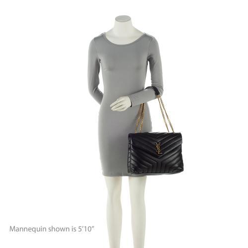 Saint Laurent Matelasse Calfskin Monogram LouLou Chain Medium Shoulder Bag (SHF-ksqMxY)