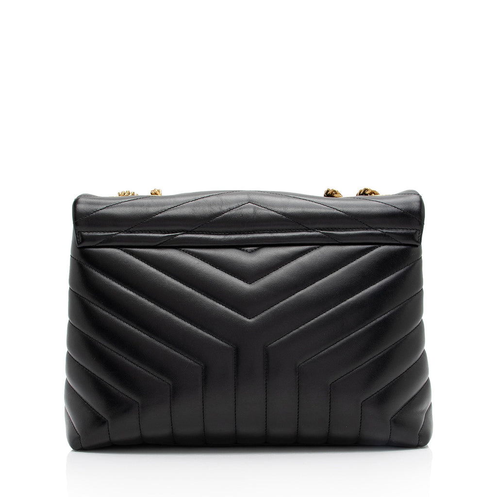 Saint Laurent Matelasse Calfskin Monogram LouLou Chain Medium Shoulder Bag