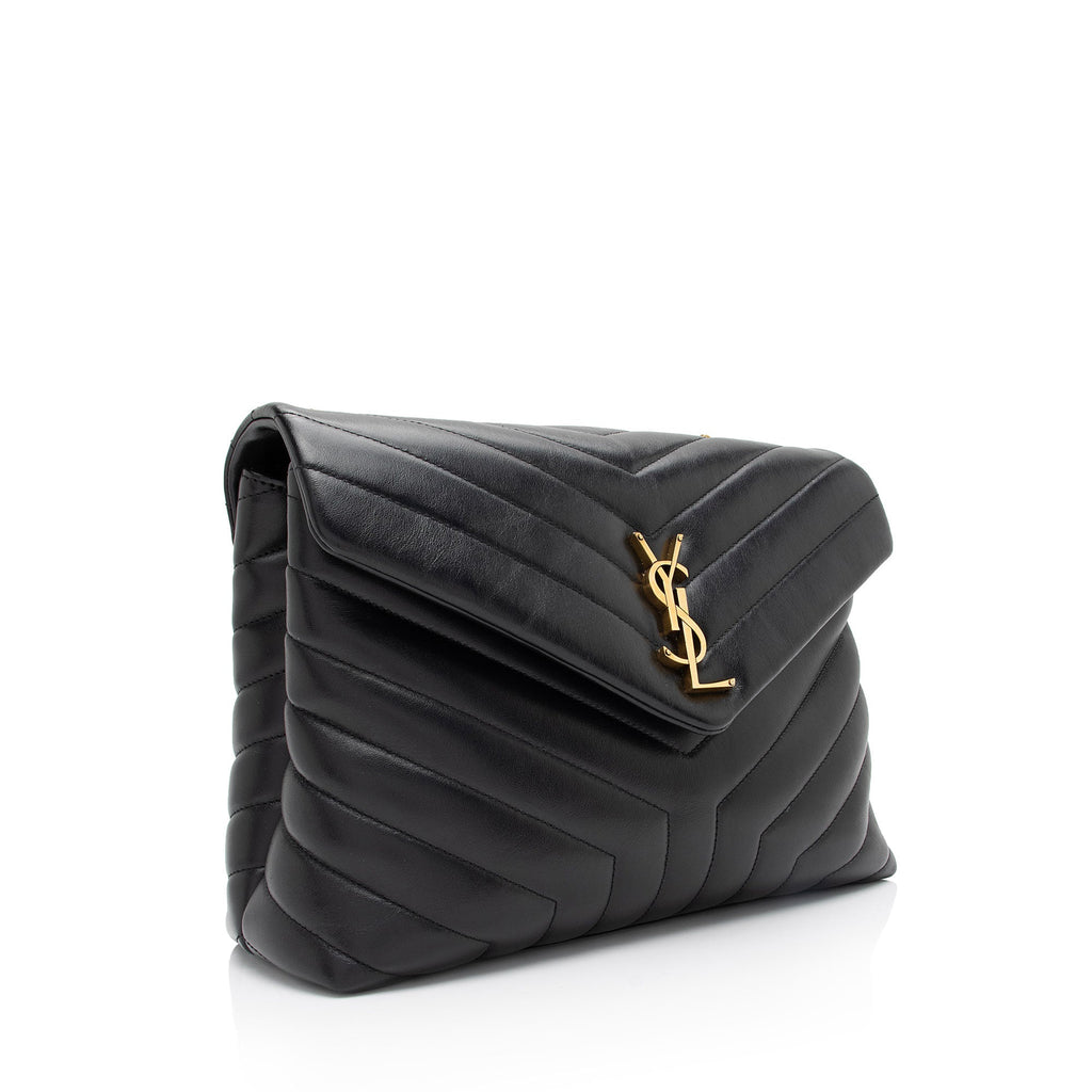 Saint Laurent Matelasse Calfskin Monogram LouLou Chain Medium Shoulder Bag