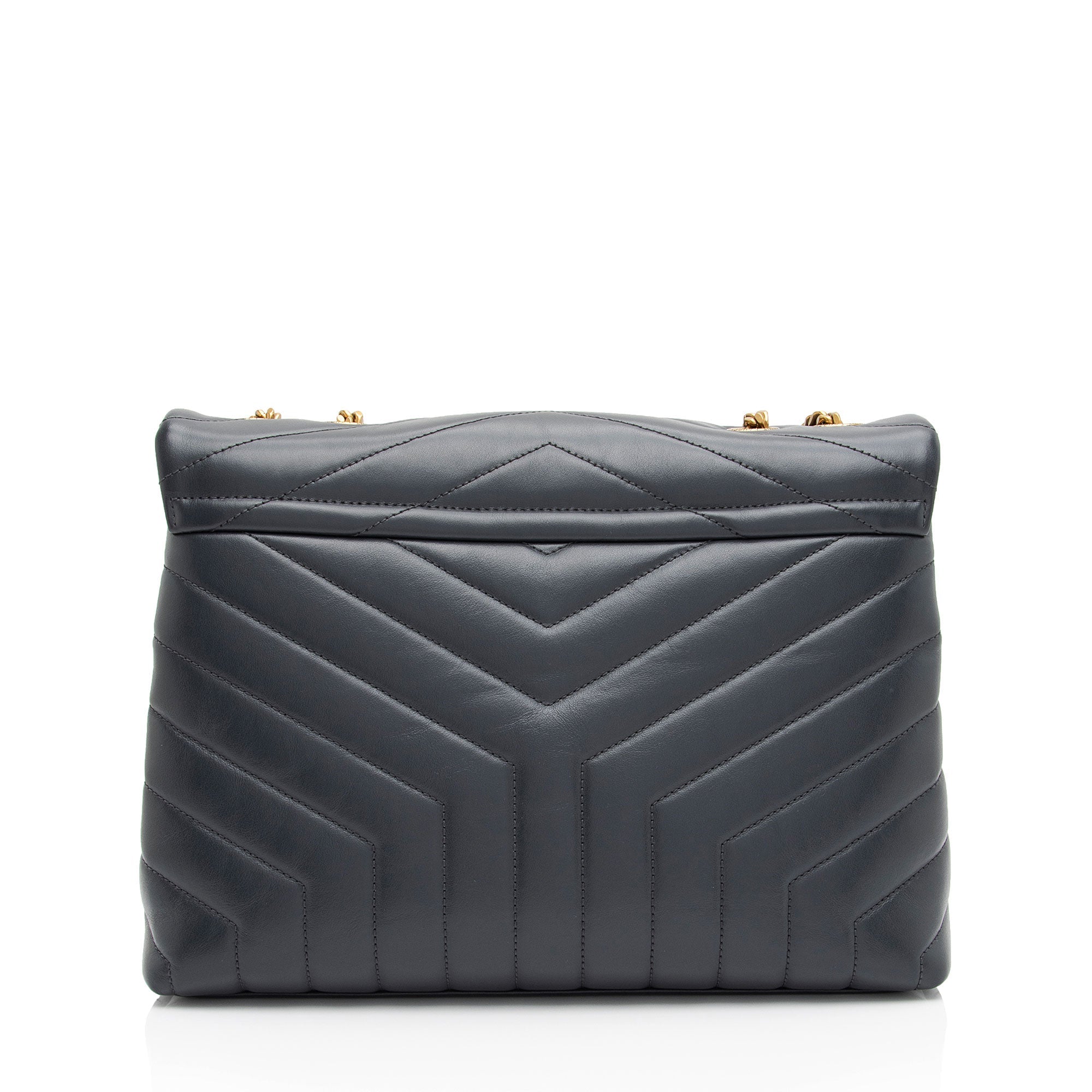 Saint Laurent Matelasse Calfskin Monogram LouLou Chain Medium Shoulder Bag (SHF-Q1vmZO)