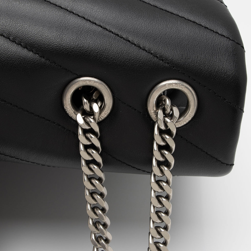 Saint Laurent Matelasse Calfskin Monogram LouLou Chain Medium Shoulder Bag (SHF-3CcYFQ)