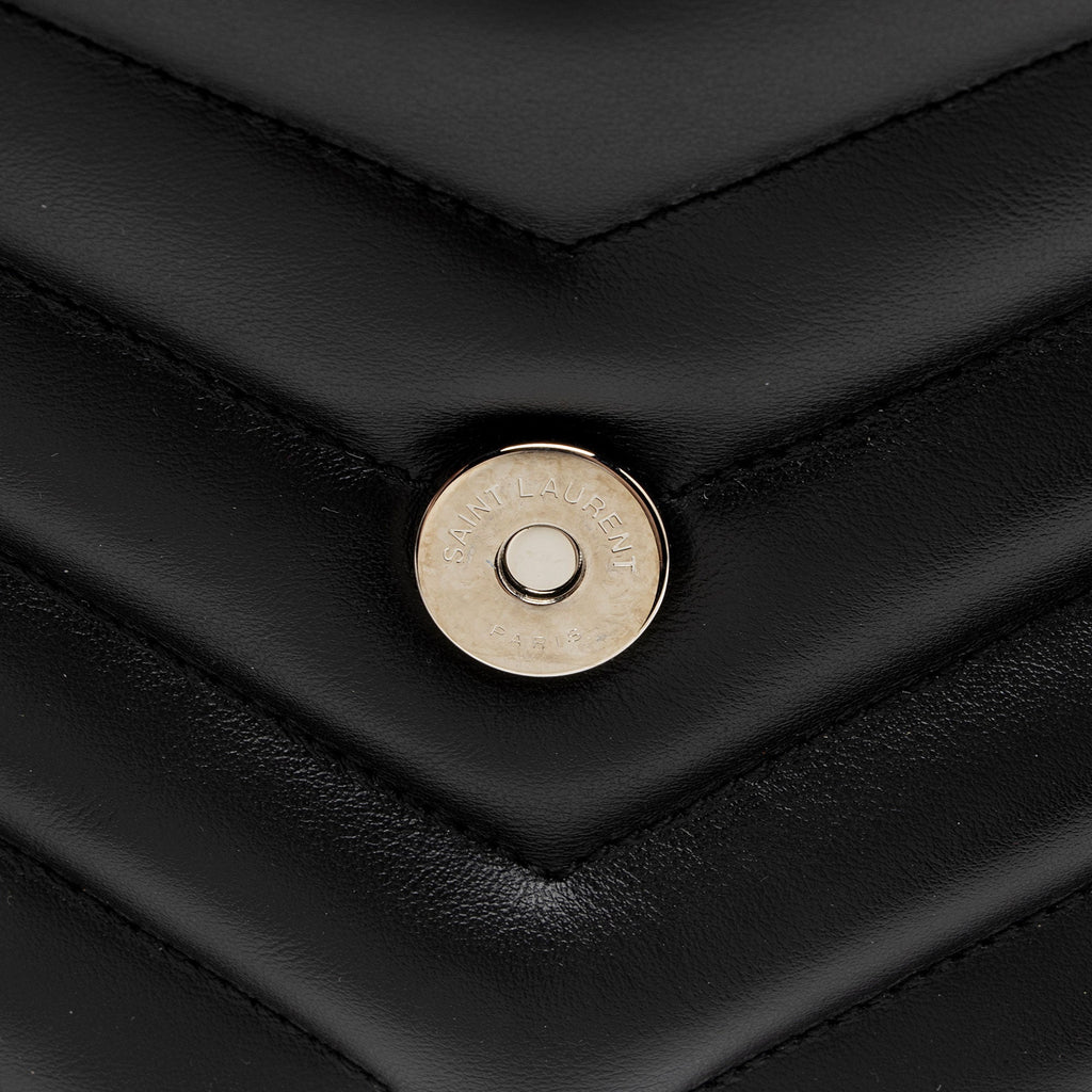 Saint Laurent Matelasse Calfskin Monogram LouLou Chain Medium Shoulder Bag (SHF-nVNU3H)