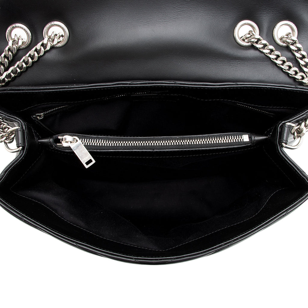 Saint Laurent Matelasse Calfskin Monogram LouLou Chain Medium Shoulder Bag (SHF-nVNU3H)