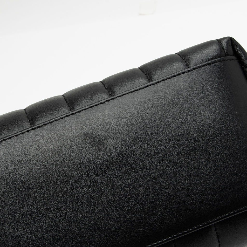 Saint Laurent Matelasse Calfskin Monogram LouLou Chain Medium Shoulder Bag (SHF-pHhqQ4)