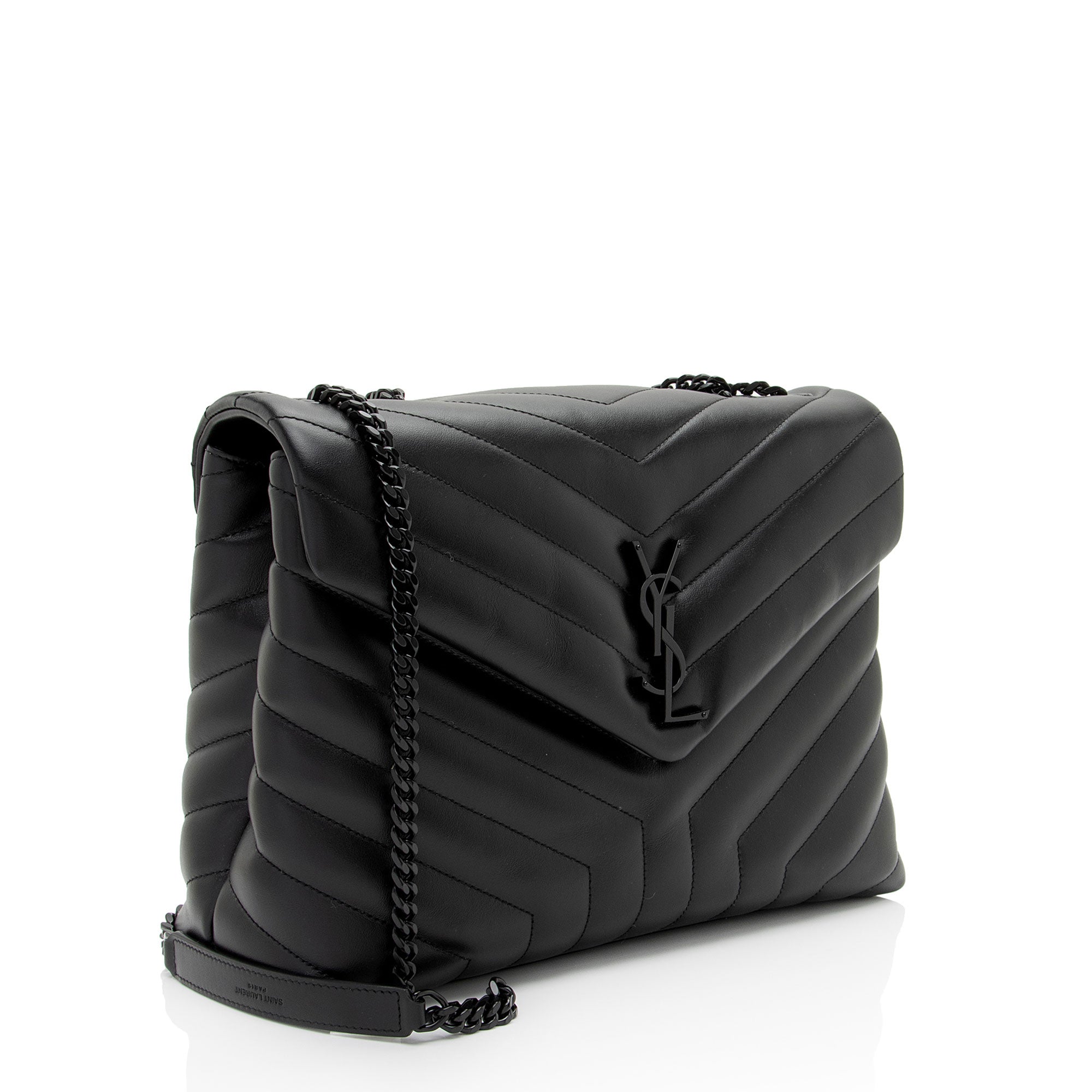 Saint Laurent Matelasse Calfskin Monogram LouLou Chain Medium Shoulder Bag (SHF-lzCev2)