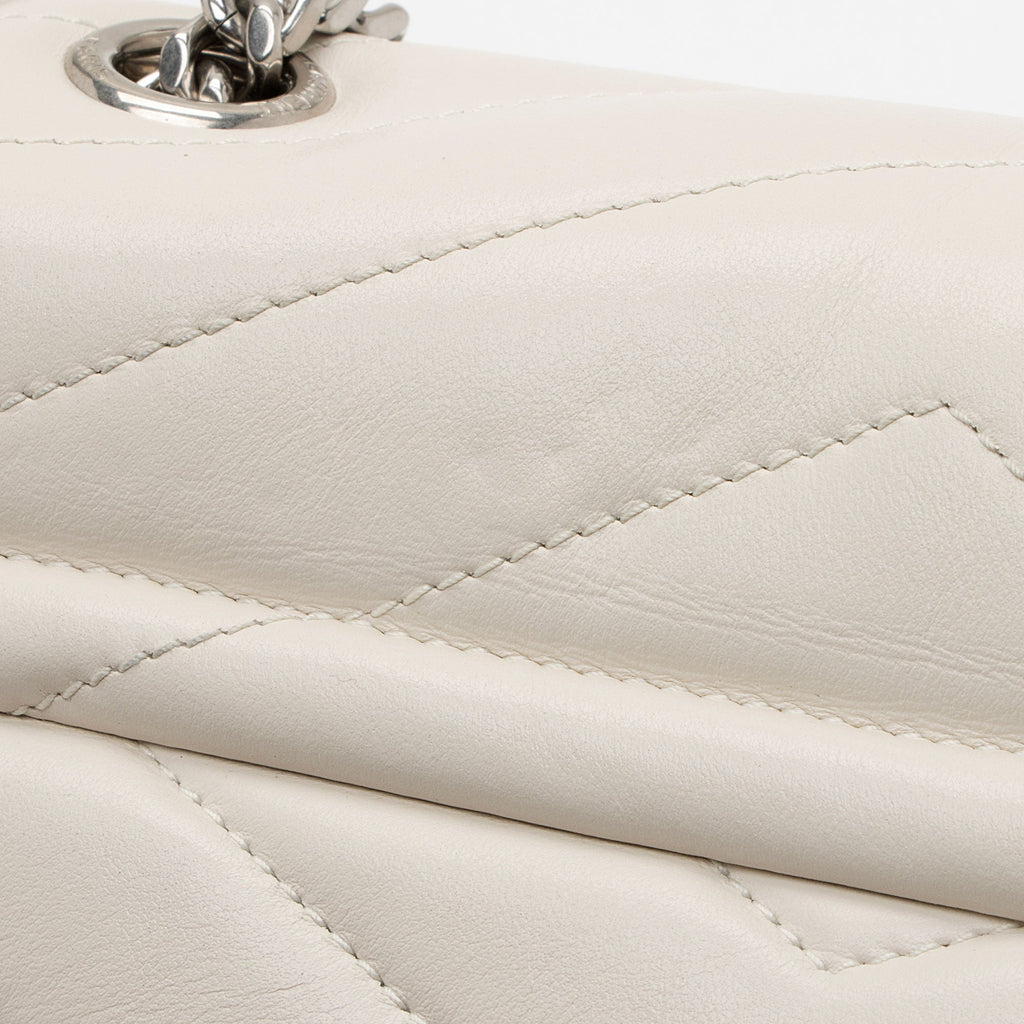 Saint Laurent Matelasse Calfskin Monogram LouLou Chain Medium Shoulder Bag (SHF-p5hSxF)