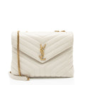 Saint Laurent Matelasse Calfskin Monogram LouLou Chain Medium Shoulder Bag