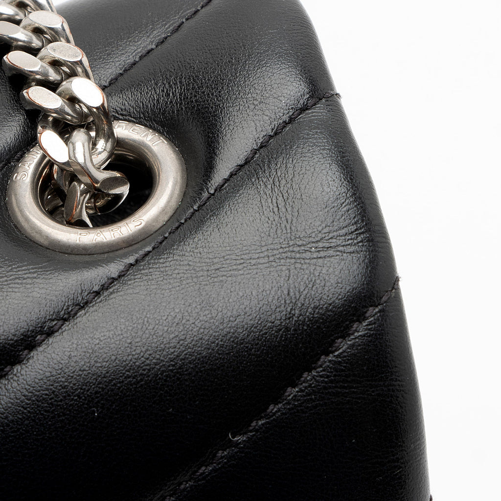 Saint Laurent Matelasse Calfskin Monogram LouLou Chain Medium Shoulder Bag